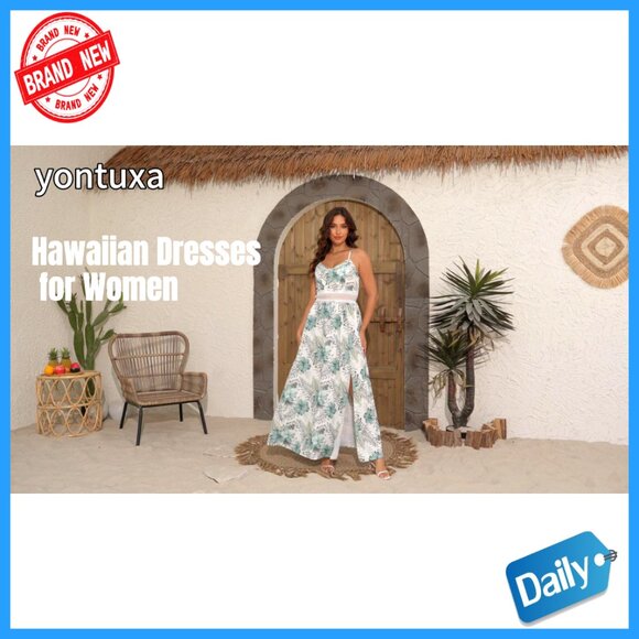 Floral Maxi Dress Sleeveless V-Neck Boho Beach Vacation Summer - Picture 6 of 6